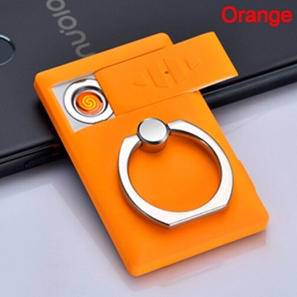 Mobile Phone Bracket Ring Windproof USB Charging Cigarette Lighter Portable Tool